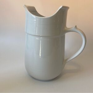 Elegant White Ceramic Pitcher artist signed